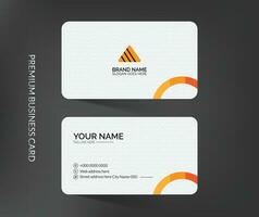 Clean and stylish business card template design with mockup and dark background vector