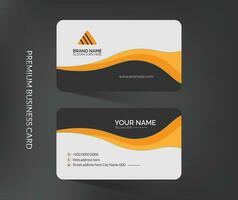 Modern corporate business card tempalte design with mockup and background vector