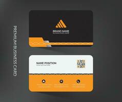 Modern corporate business card tempalte design with mockup and background vector