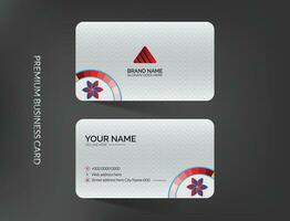 Clean and stylish business card template design with mockup and dark background vector