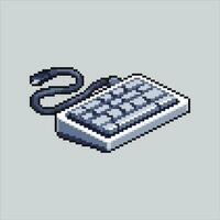 píxel Arte ilustración teclado. pixelado teclado. computadora ordenador portátil teclado pixelado para el píxel Arte juego y icono para sitio web y vídeo juego. antiguo colegio retro vector