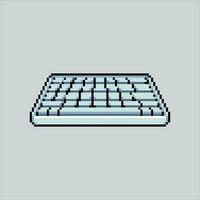 píxel Arte ilustración teclado. pixelado teclado. computadora ordenador portátil teclado pixelado para el píxel Arte juego y icono para sitio web y vídeo juego. antiguo colegio retro vector