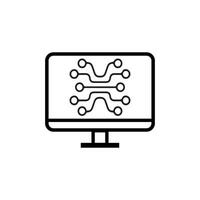 Digital technology gear computer icon concept. circuit board icon vector graphic illustration.