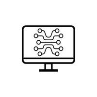 Digital technology gear computer icon concept. circuit board icon vector graphic illustration.