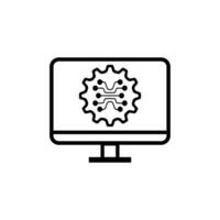 Digital technology gear computer icon concept. circuit board icon vector graphic illustration.