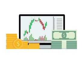 Financial exchange, finance graphic and money. Vector exchange currency, business stock illustration