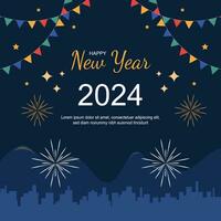 Happy New Year 2024 background. vector