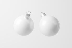 Christmas Ball White Blank Matte 3D Rendering Mockup photo