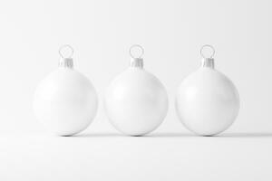 Christmas Ball White Blank Matte 3D Rendering Mockup photo