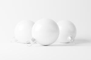 Christmas Ball White Blank Matte 3D Rendering Mockup photo