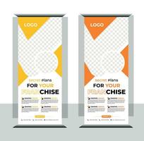 Clean corporate business roll up banner with two color. vector