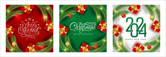 Merry Christmas Happy New Year background with snowflakes and bokeh. For sale, banner, posters, cover design templates, social media wallpaper stories vector