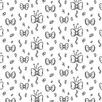 doodle bows pattern, festive pattern for packaging and design vector