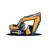 Excavator Vector Isolated. Earth Mover Heavy Machine Equipment. Best for Industrial Related Illustration