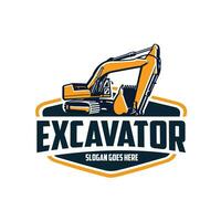 Excavator Ready Made Logo Template Vector Isolated. Best for Industrial Related Logo