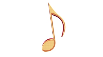 3d render golden music note png