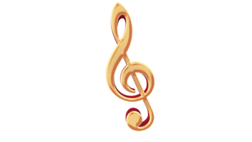 3d render golden music note png