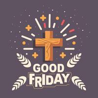 Good Friday Designs Religious, Christian Faith Banner for Church Events  Festive Celebrations Editable, Curved Cursive Art vector