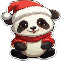 cute new year panda sticker vector