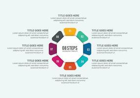 circulo redondo negocio infografía diseño modelo con 8 opciones vector