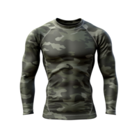 ai generado oscuro verde Ejército camuflaje camiseta acortar Arte png