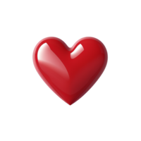 AI generated Red heart 3d clip art png