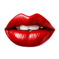 ai gegenereerd vrouw rood lippen klem kunst png