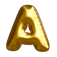 ensemble de d'or ballon des lettres sur transparent Contexte. pour conception infographie et anniversaire cartes content anniversaire, Nouveau année et anniversaire fête. png