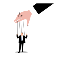 businessman puppet on a string with a hand holding a puppet png