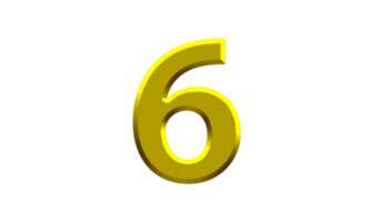 gold number 6 on transparent background png