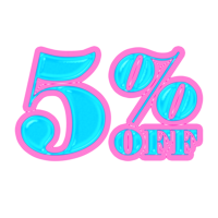 5 Percent Discount Offers Tag with Jelly Style Design png