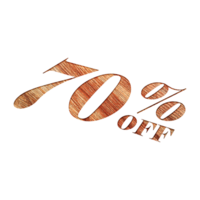 70 Percent Discount Offers Tag with Wooden Engrave Style Design png