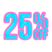 25 Percent Discount Offers Tag with Jelly Style Design png