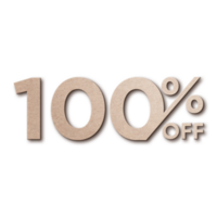 100 Percent Discount Offers Tag with Card Board Style Design png