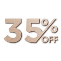 35 Percent Discount Offers Tag with Card Board Style Design png