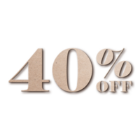 40 Percent Discount Offers Tag with Card Board Style Design png