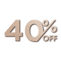 40 Percent Discount Offers Tag with Card Board Style Design png