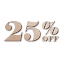 25 Percent Discount Offers Tag with Card Board Style Design png