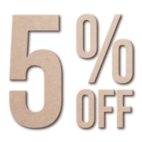 5 Percent Discount Offers Tag with Card Board Style Design png