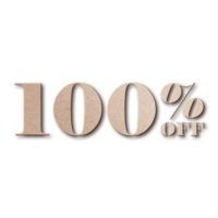 100 Percent Discount Offers Tag with Card Board Style Design png