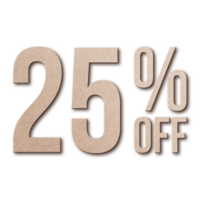 25 Percent Discount Offers Tag with Card Board Style Design png