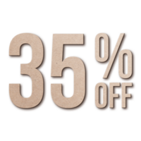 35 Percent Discount Offers Tag with Card Board Style Design png