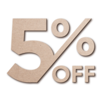 5 Percent Discount Offers Tag with Card Board Style Design png