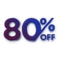 80 Percent Discount Offers Tag with Ink Style Design png