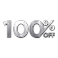 100 Percent Discount Offers Tag with Steel Style Design png
