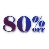 80 Percent Discount Offers Tag with Ink Style Design png