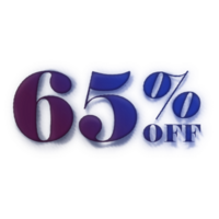 65 Percent Discount Offers Tag with Ink Style Design png