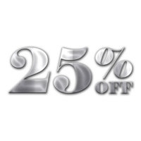 25 Percent Discount Offers Tag with Steel Style Design png