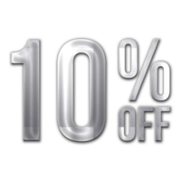 10 Percent Discount Offers Tag with Steel Style Design png