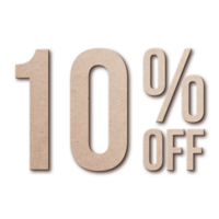 10 Percent Discount Offers Tag with Card Board Style Design png